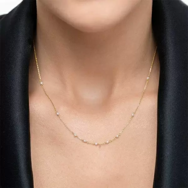 Leaf Jewelry Halskette White Pearls, 14 K Gelbgold Exklusive Angebote