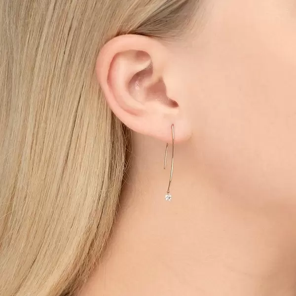 Leaf Jewelry Creole Pure M Diamant 18 K Roségold Große Rabatte