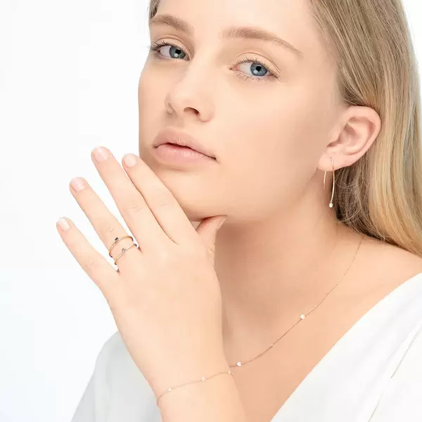 Leaf Jewelry Creole Pure M Diamant 18 K Roségold Große Rabatte