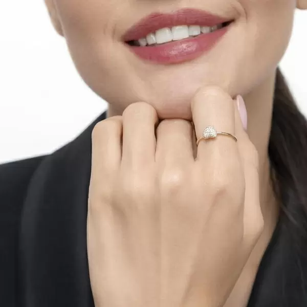 Leaf Jewelry Ring Herz Full mit Diamanten, 18 K Gelbgold Sonderangebote