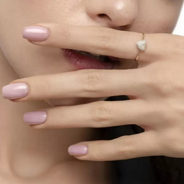 Leaf Jewelry Ring Herz Full mit Diamanten, 18 K Gelbgold Sonderangebote