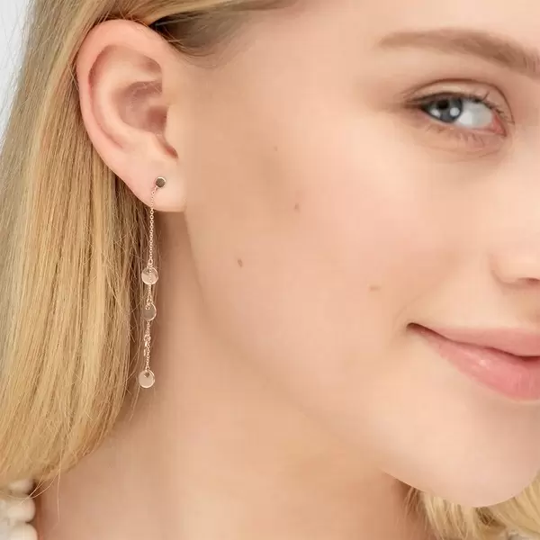 Leaf Jewelry Ohrringe Platelet Kette, 14 K Rosegold Tiefpreis