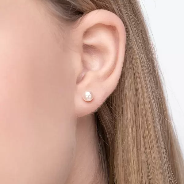 Leaf Jewelry Ohrstecker Perle, 6mm, 14 K Rosegold Kostenlose Rückgabe