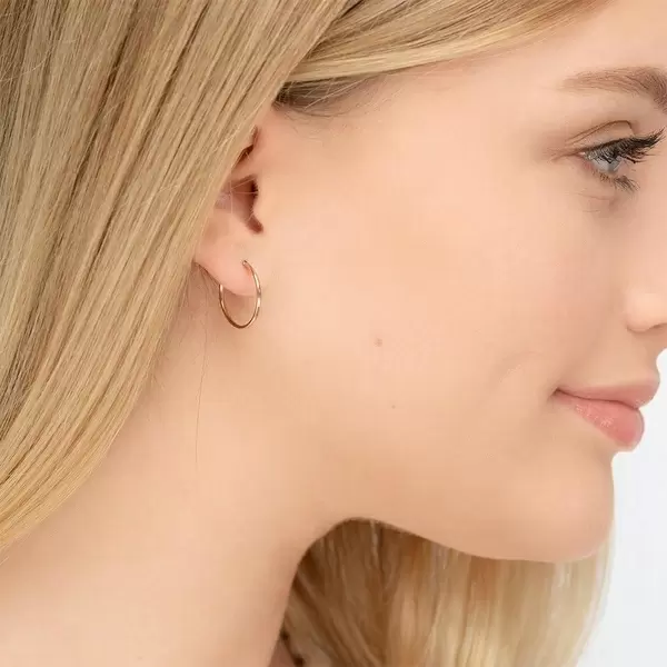 Leaf Jewelry Creole Rund S, 15mm, 14 K Rosegold JETZT KAUFEN