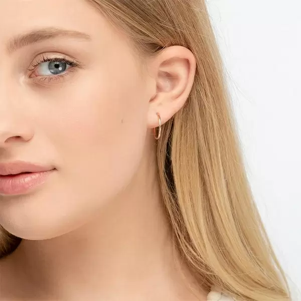 Leaf Jewelry Creole Rund S, 15mm, 14 K Rosegold JETZT KAUFEN