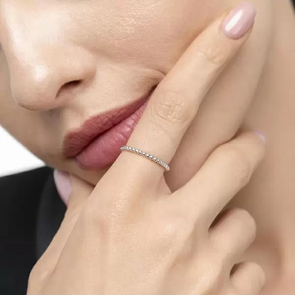Leaf Jewelry Ring Kugel, 18 K Weissgold Neueste Stile