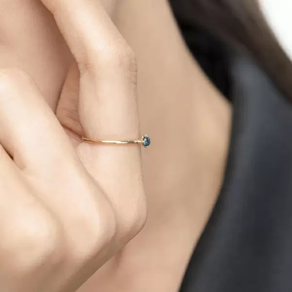 Leaf Jewelry Ring Cabochon, 14 K Gelbgold, Blauer Topas Bis zu 50% Rabatt
