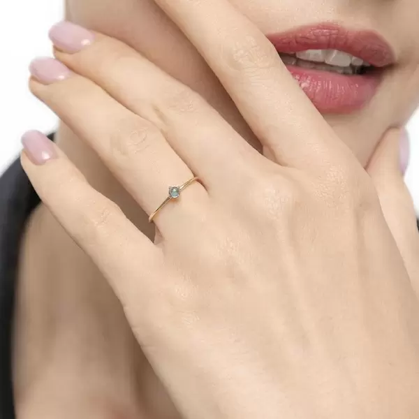 Leaf Jewelry Ring Cabochon, 14 K Gelbgold, Blauer Topas Bis zu 50% Rabatt
