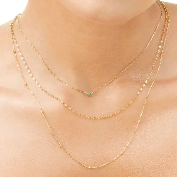 Leaf Jewelry Halskette Smaragd, 14K Weißgold Bis zu 65% Rabatt