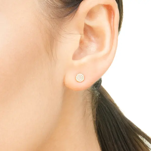 Leaf Jewelry Ohrringe Pavé mit Diamanten, 18 K Gelbgold Nur für heute
