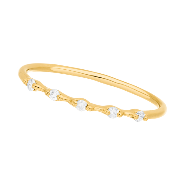Leaf Jewelry Ring mit 5 Diamanten, 14K Gelbgold Bis zu 55% Rabatt