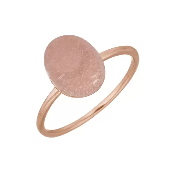 Leaf Jewelry Ring Cabochon II, 14 K Rosegold, Rosenquarz 50% Rabatt mit kostenlosem Versand
