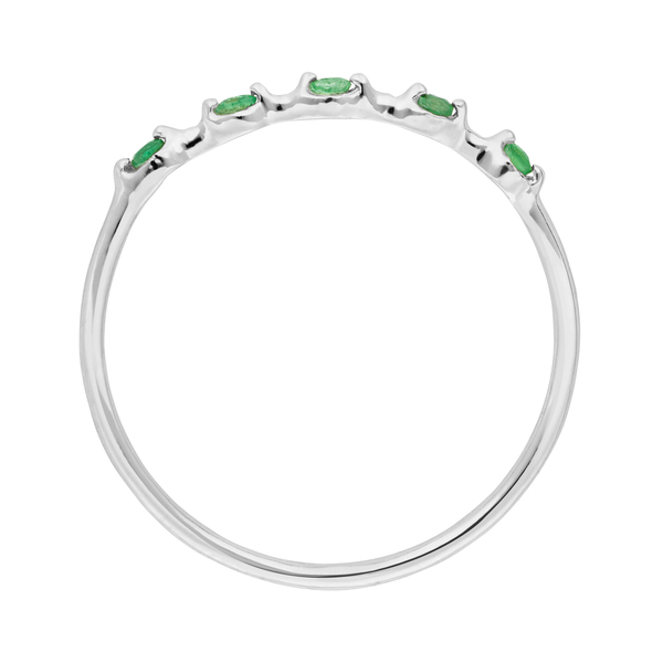 Leaf Jewelry Ring mit 5 Smaragden, 14K Weißgold 2025