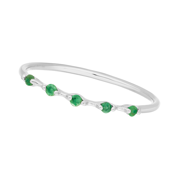 Leaf Jewelry Ring mit 5 Smaragden, 14K Weißgold 2025