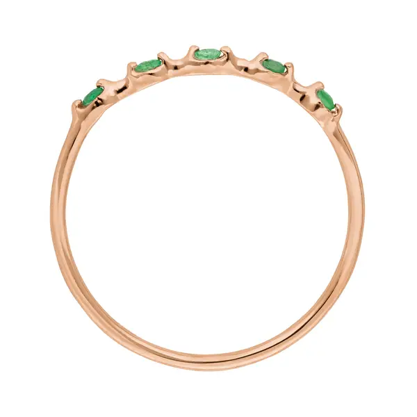 Leaf Jewelry Ring mit 5 Smaragden, 14K Rosegold Online