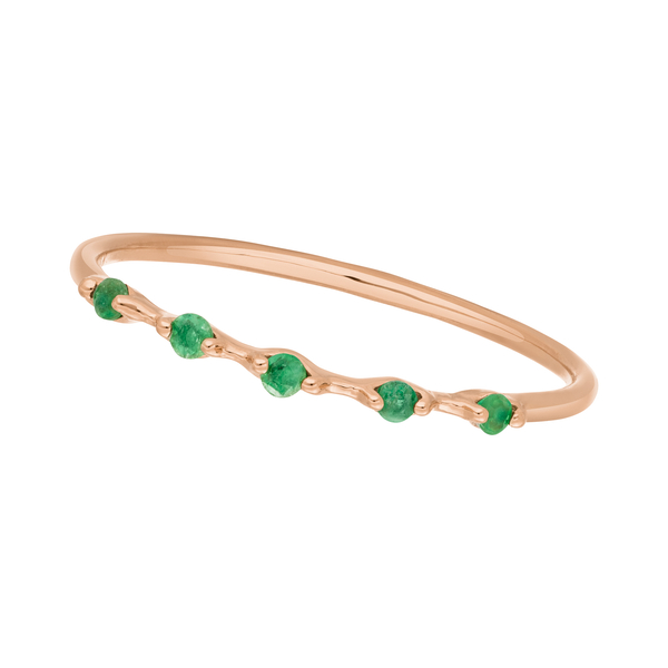 Leaf Jewelry Ring mit 5 Smaragden, 14K Rosegold Online