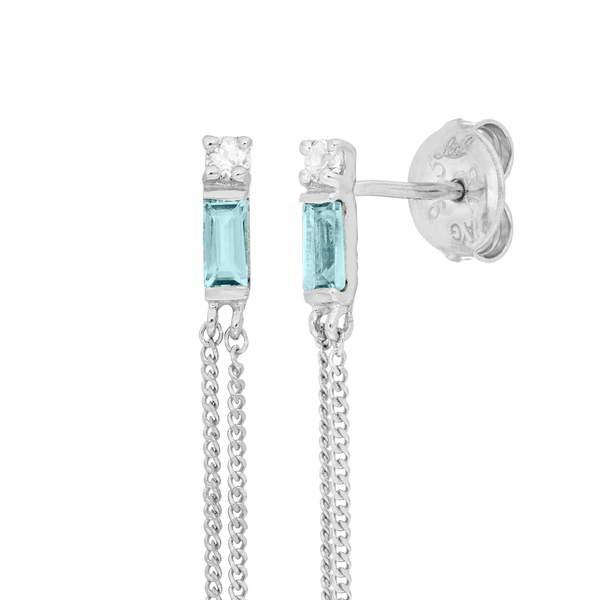 Leaf Jewelry Ohrhänger Glamour, Blue/White Topas, 925 Sterlingsilber Outlet