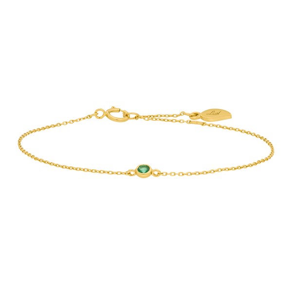 Leaf Jewelry Armkette Smaragd, 14K Gelbgold Fabrikverkauf