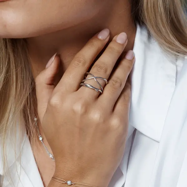 Leaf Jewelry Ring "Tupe", 925 Sterlingsilber Blitzverkäufe
