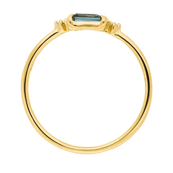 Leaf Jewelry Ring London Blue Topas, 14K Gelbgold Sonderangebot