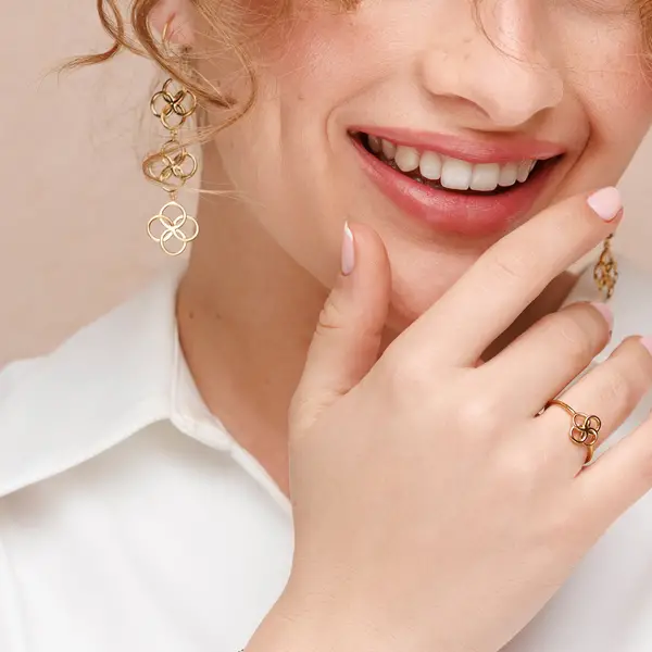 Leaf Jewelry Ohrhänger Clover Charm, 18 K Rosegold vergoldet Rabatt