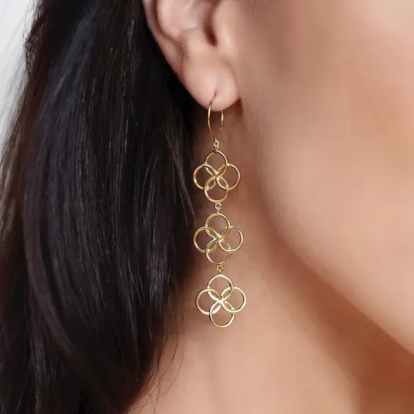 Leaf Jewelry Ohrhänger Clover Charm, 18 K Rosegold vergoldet Rabatt