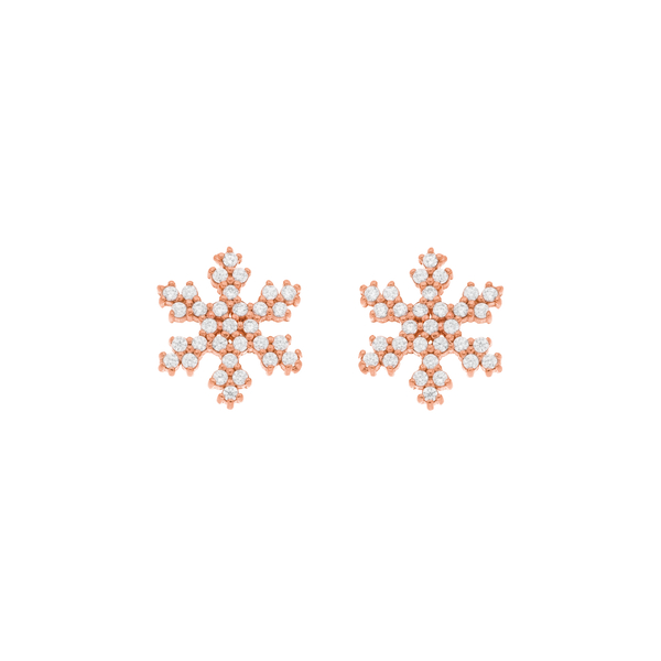 Leaf Jewelry Ohrstecker Snowflake, 18 K Rosegold vergoldet Exklusivangebot