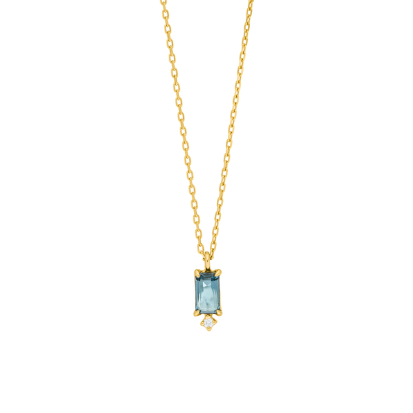 Leaf Jewelry Halskette London Blue Topas, 14K Gelbgold Saisonschlussverkauf