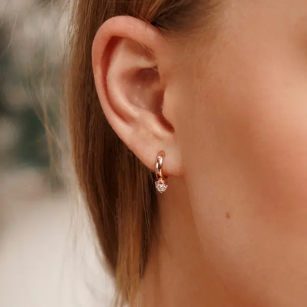 Leaf Jewelry Mini Creole Single Stud, 18 K Gelbgold vergoldet Cyber Monday