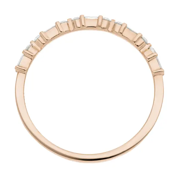 Leaf Jewelry Ring mit Baguette Diamanten, 14K Rosegold Top Angebot