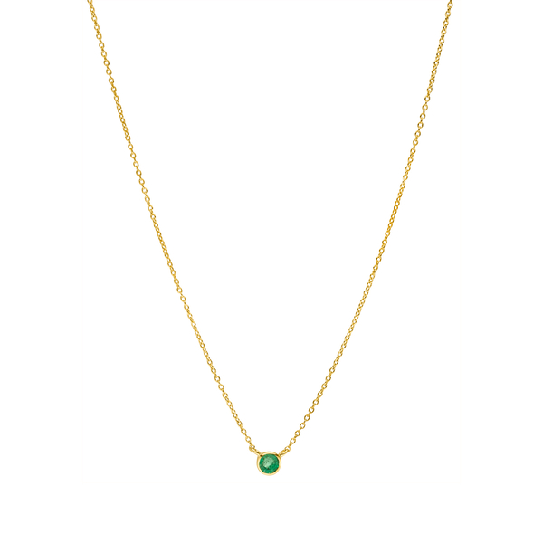 Leaf Jewelry Halskette Smaragd, 14K Gelbgold Exklusive Angebote