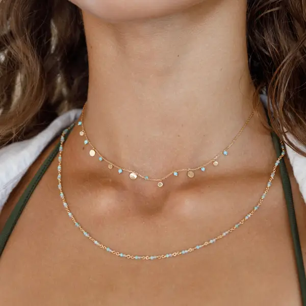 Leaf Jewelry Silber Necklace Set "Ocean Dream", Gelbgold Große Rabatte