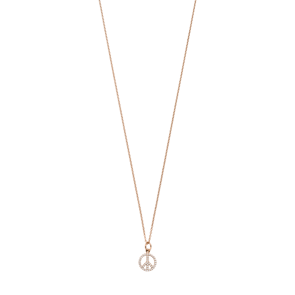 Leaf Jewelry Halskette Peace mit Zirkonia, 18 K Rosegold vergoldet Saisonale Angebote