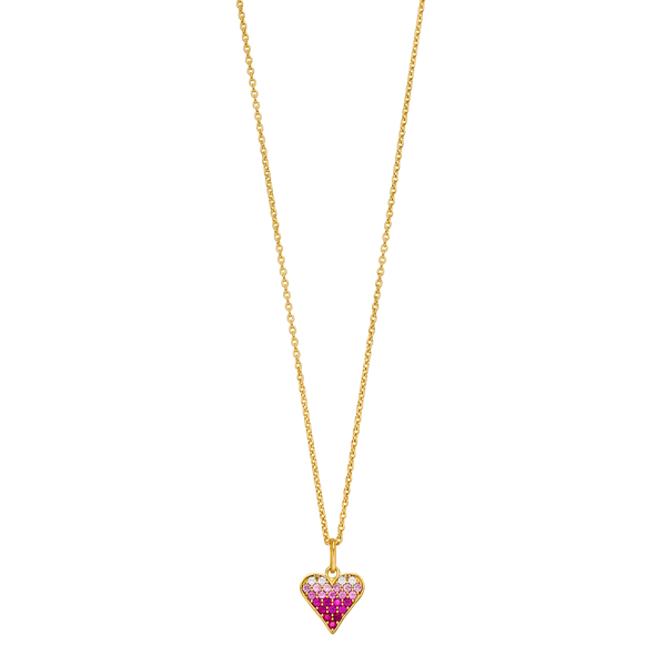 Leaf Jewelry Halskette Pink Valentine, 18 K Gelbgold vergoldet Räumungsverkauf