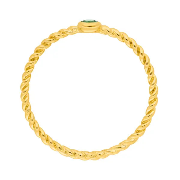 Leaf Jewelry Ring Twist Smaragd, 14K Gelbgold Sonderangebote