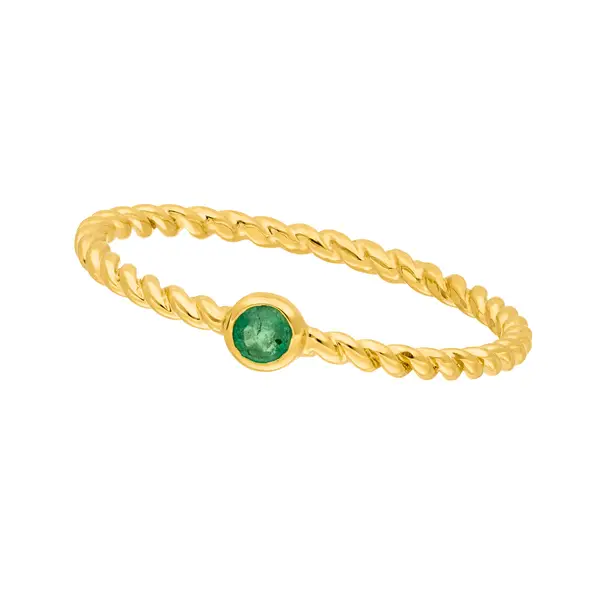 Leaf Jewelry Ring Twist Smaragd, 14K Gelbgold Sonderangebote
