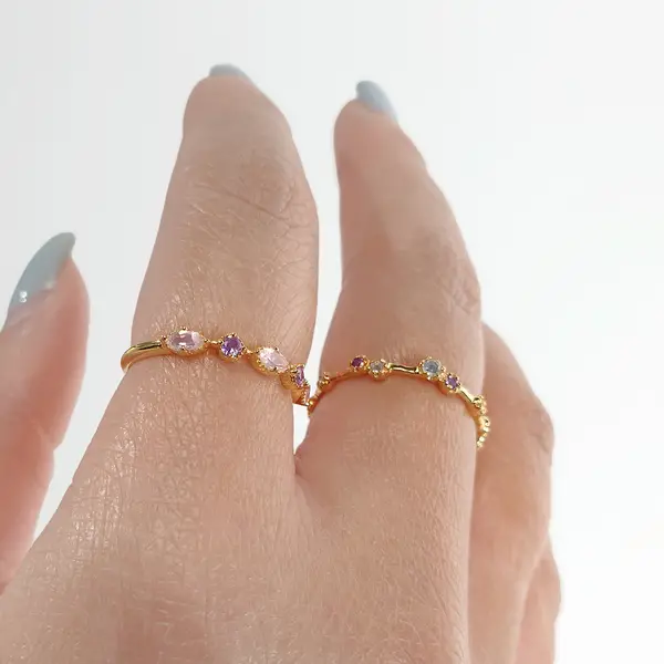 Leaf Jewelry Silber Ring, Eternity Gems, Gelbgold Kostenlose Rückgabe