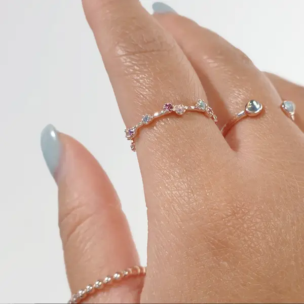 Leaf Jewelry Silber Ring, Eternity Gems, Gelbgold Kostenlose Rückgabe