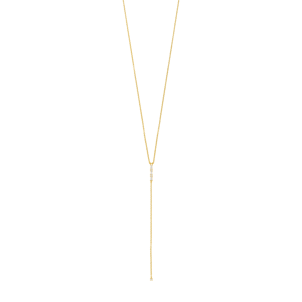 Leaf Jewelry Y-Halskette ICE CUBE, 18 K Gelbgold vergoldet Begrenzte Freigabe