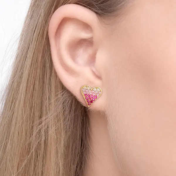 Leaf Jewelry Ohrstecker Pink Valentine, 18 K Gelbgold vergoldet JETZT KAUFEN