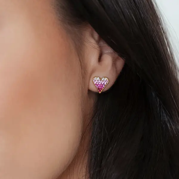 Leaf Jewelry Ohrstecker Pink Valentine, 18 K Gelbgold vergoldet JETZT KAUFEN