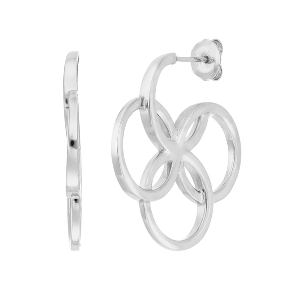 Leaf Jewelry Creolen Clover Charm, klein, 925 Sterlingsilber Zeitbegrenzte Promotion