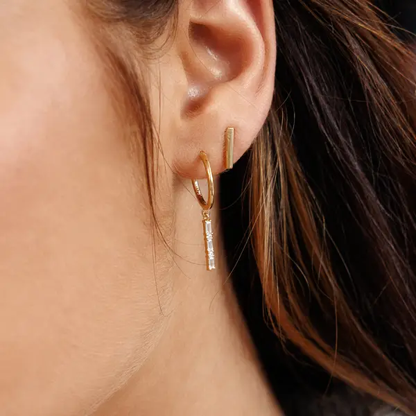 Leaf Jewelry Ohrstecker MINI, Stab, 18 K Gelbgold vergoldet Bis zu 50% Rabatt