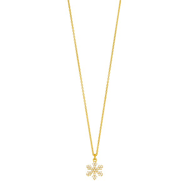 Leaf Jewelry Halskette Snowflake, 18 K Gelbgold vergoldet Bis zu 55% Rabatt