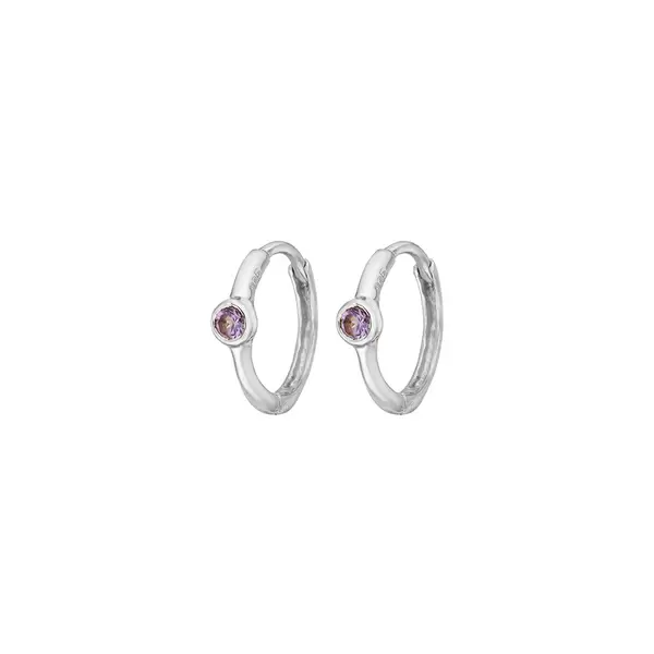 Leaf Jewelry Creole One Gem, Amethyst, 925 Sterlingsilber Flash Sale