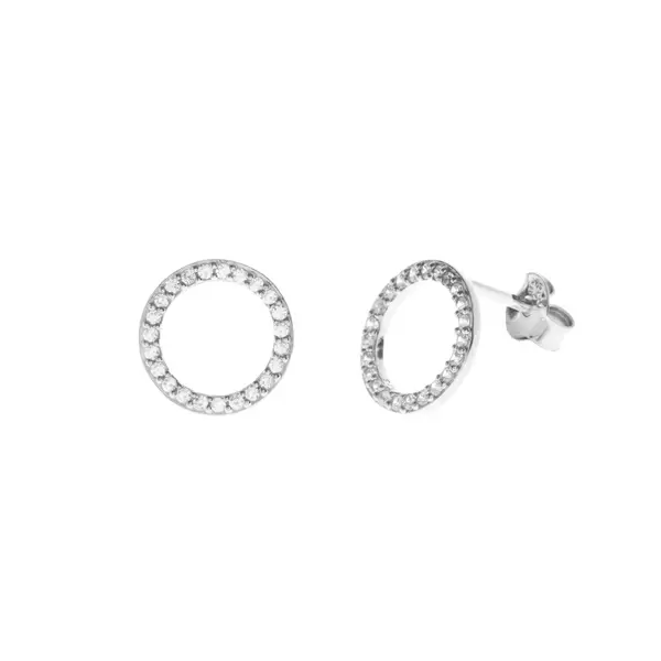 Leaf Jewelry Ohrstecker Circle Of Life mit Zirkonia, 925 Sterlingsilber Valentinstagsangebot