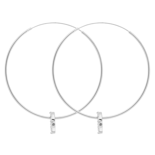 Leaf Jewelry Creolen Zirkonia Flower, 925er Silber Heißer Verkauf