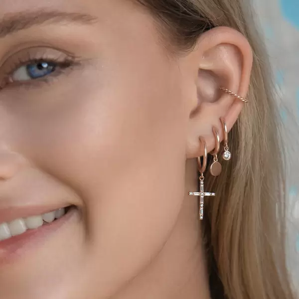 Leaf Jewelry Ear Mix, 5-er Set, 18 K Rosegold vergoldet Blitzangebot