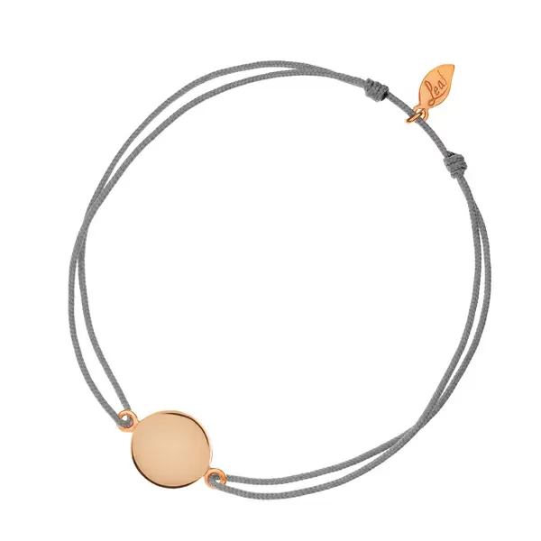 Leaf Jewelry Glücksbändchen Slices, Silber rosé vergoldet, Grau Sonderangebote