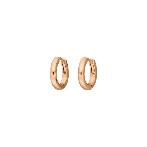 Leaf Jewelry Mini-Klappcreolen, 18 K Rosegold vergoldet Kostenlose Rückgabe